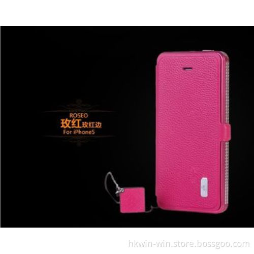 Luxury and High Quality Aluminum Metal Bumper Case for iPhone 5/5S, with Cow Leather Cover